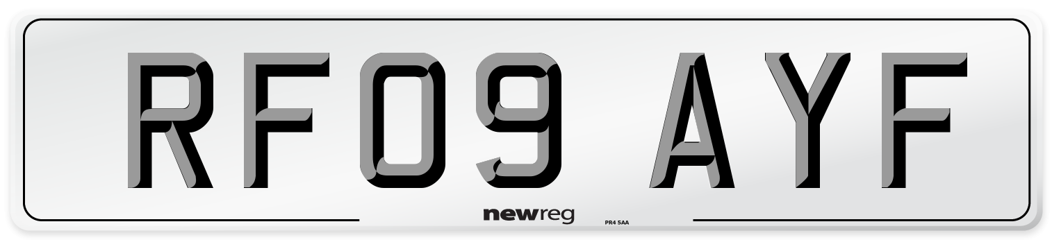 RF09 AYF Number Plate from New Reg